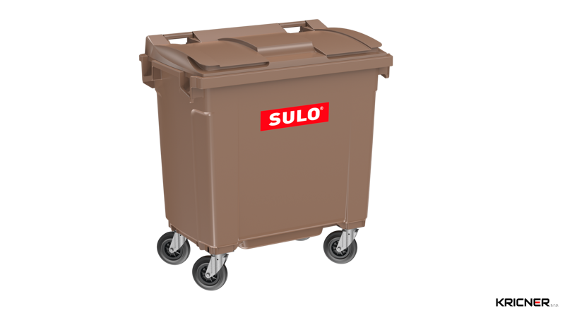 Plastový kontejner na bio odpad SULO 770 l, hnědý 